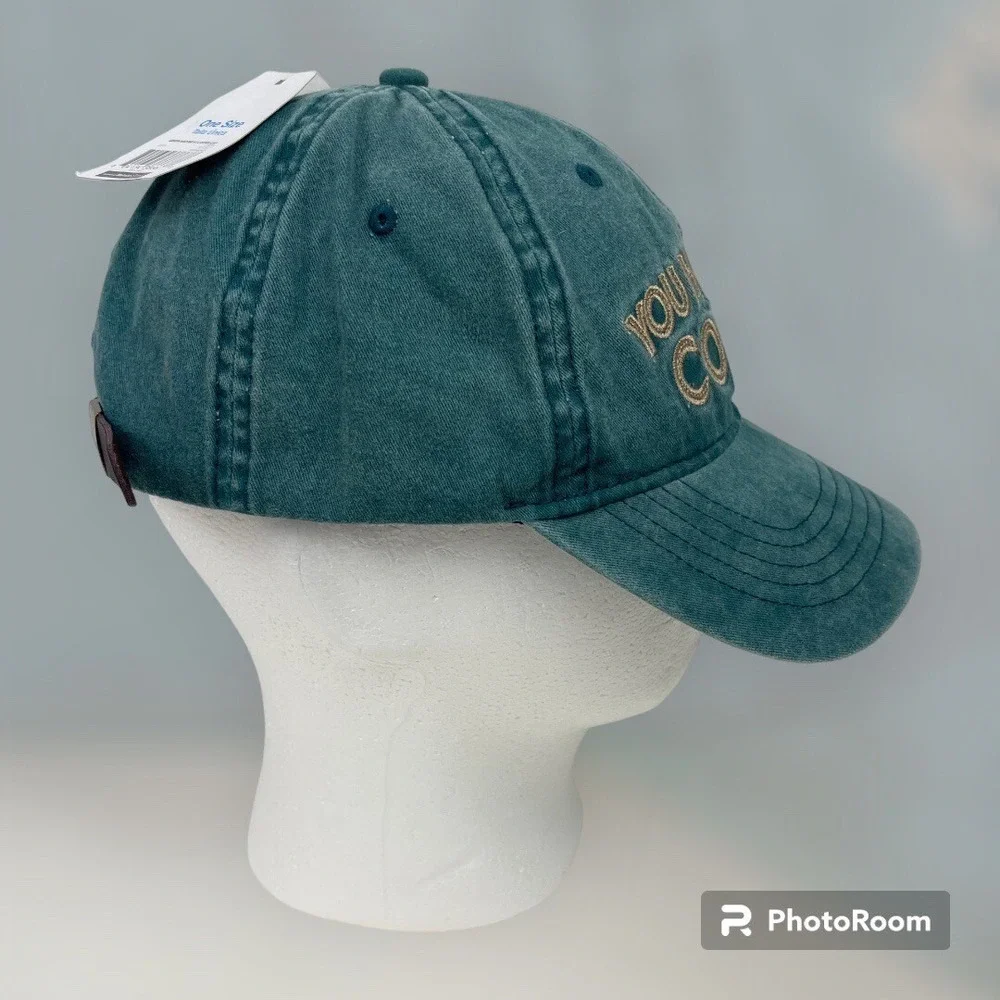 NWT TIME AND TRU LADIES BALL CAP HAT YOU HAD ME AT COFFEE ONE SIZE GREEN - Picture 2 of 5